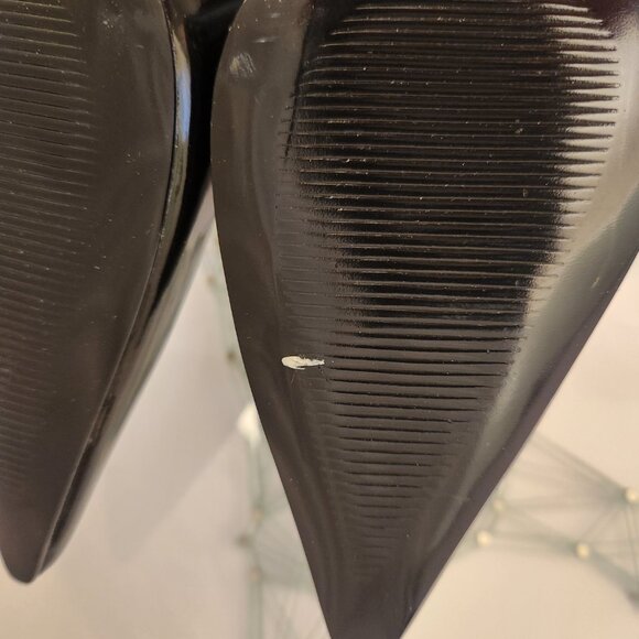 Steve Madden "Reya" Black Box Black Leather Patent Heels. NIB. Size 6.5 - Picture 12 of 12